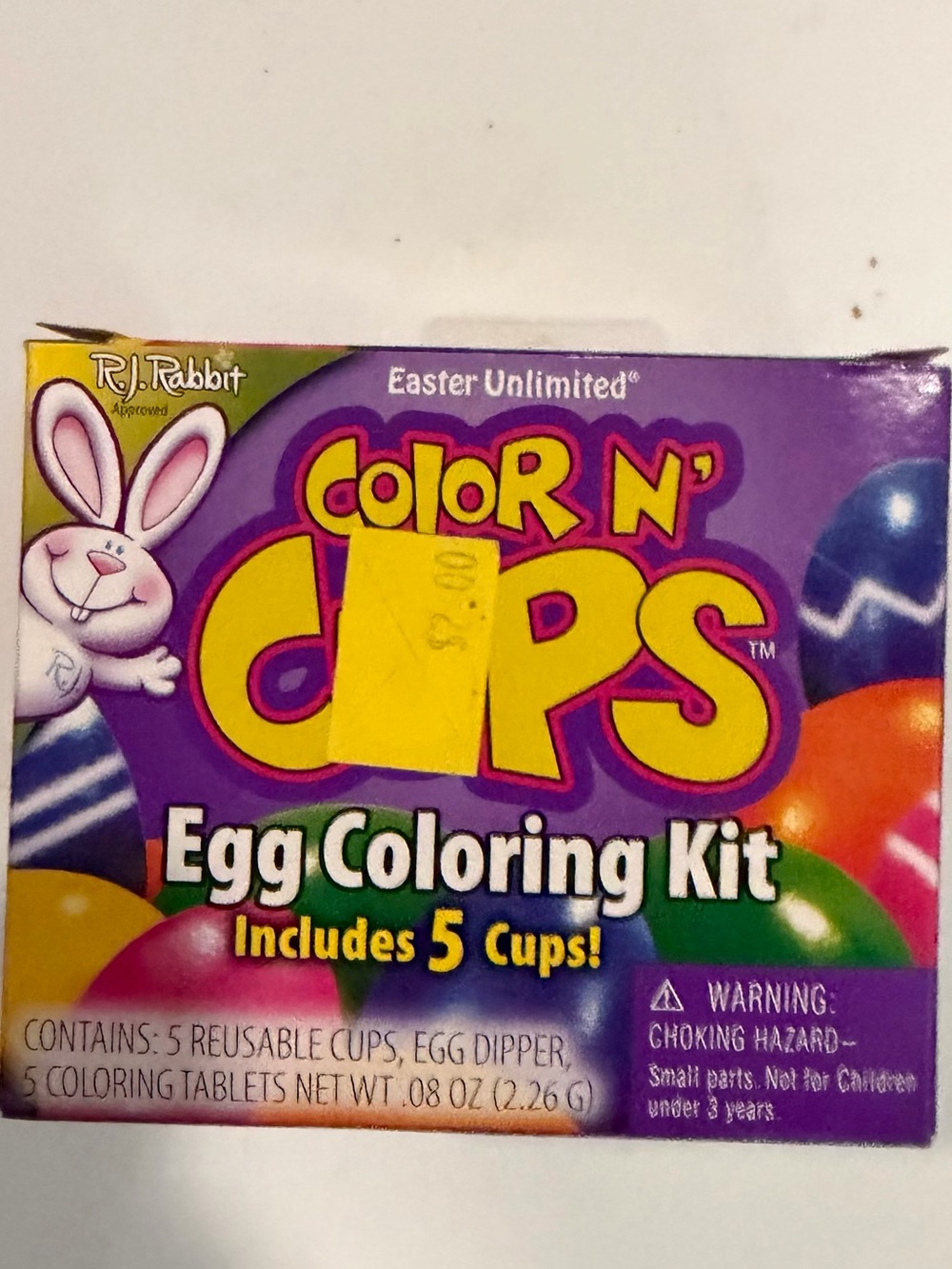 RJ Rabbit Color n Cups egg Coloring Kit Easter 5 Pack
